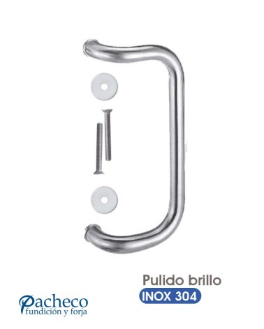 Manillón de acero inoxidable 304 pulido brillo curvo doble para puerta de entrada