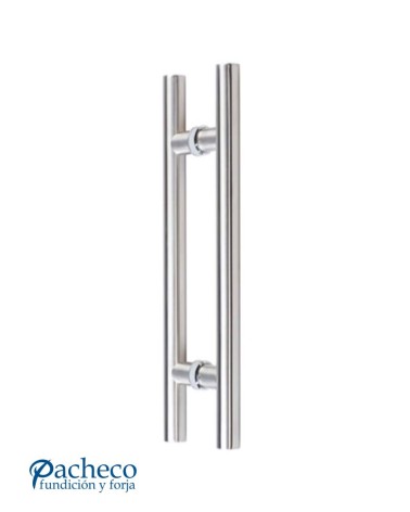 Manillón de acero inoxidable 304 pulido brillo tubular recto doble para puerta principal