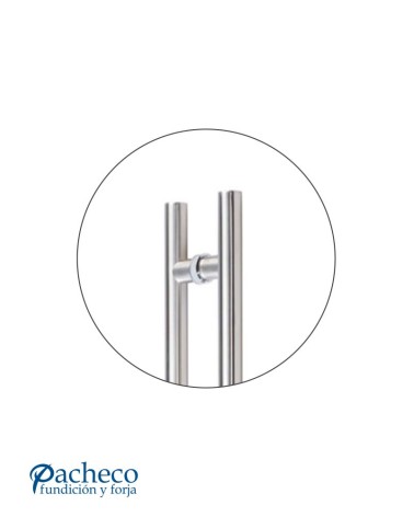 Manillón de acero inoxidable 304 pulido brillo tubular recto doble para puerta principal