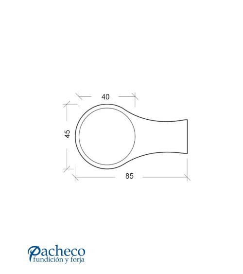 Soportes para tiradores de acero inoxidable 304 brillo tipo pasante (juego 2 piezas)