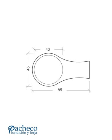 Soportes para tiradores de acero inoxidable 304 brillo tipo pasante (juego 2 piezas)