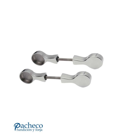Soportes para manillones de acero inoxidable 304 brillo tipo curvo pasante (juego 2 piezas)