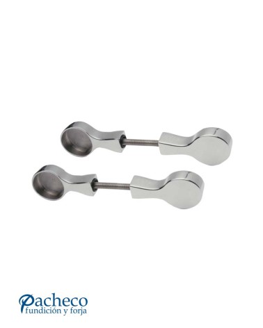 Soportes para manillones de acero inoxidable 304 brillo tipo curvo pasante (juego 2 piezas)