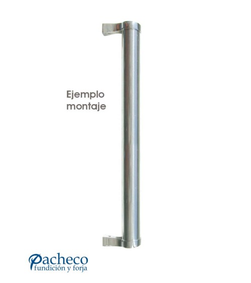 Soportes para manillones de acero inoxidable 304 brillo tipo curvo pasante (juego 2 piezas)