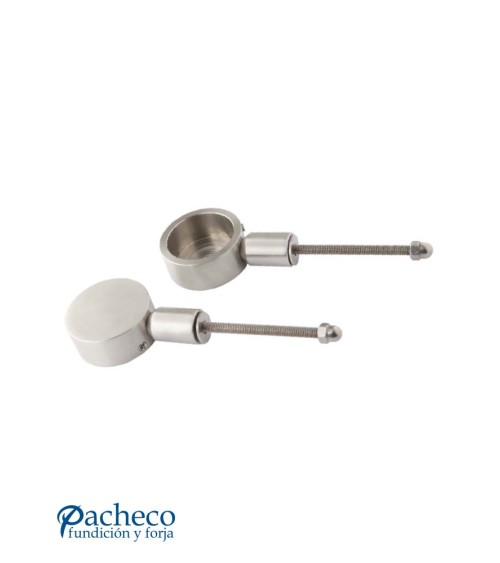 Soportes para tiradores de acero inoxidable 304 brillo tipo plano pasante (juego 2 piezas)