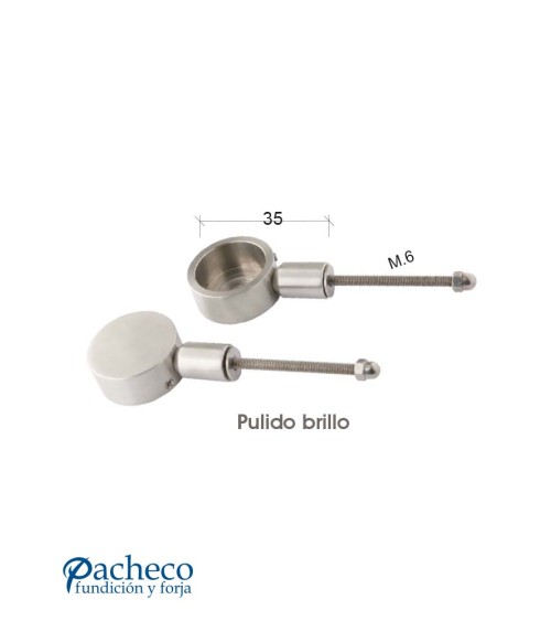 Soportes para tiradores de acero inoxidable 304 brillo tipo plano pasante (juego 2 piezas)