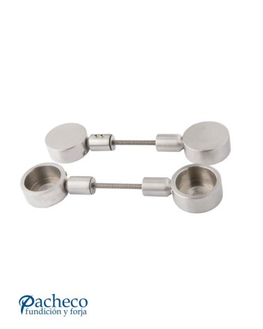 Soportes para manillones de acero inoxidable 304 brillo tipo redondo pasante (juego 2 piezas)