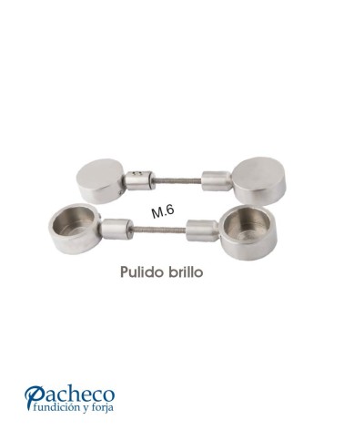 Soportes para manillones de acero inoxidable 304 brillo tipo redondo pasante (juego 2 piezas)