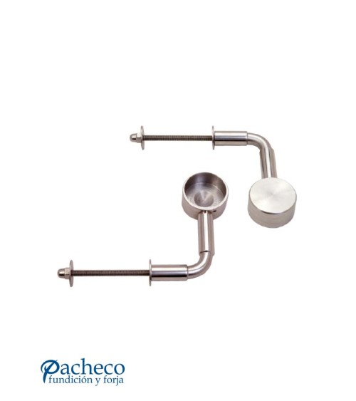 Soportes para tiradores de acero inoxidable 304 brillo tipo L pasante (juego 2 piezas)