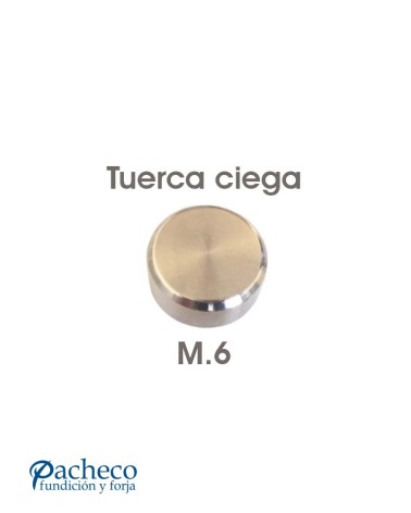 Tuerca ciega de acero inoxidable pulido brillo M6 para tiradores y manillones