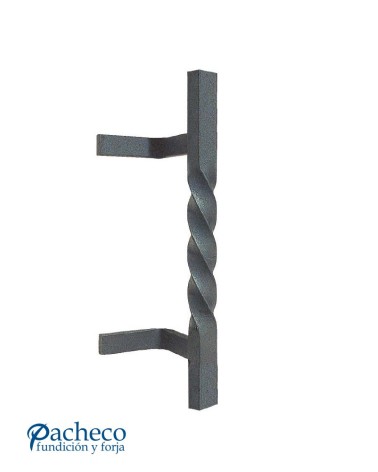 Tirador de hierro forjado entorchado para puerta de portal