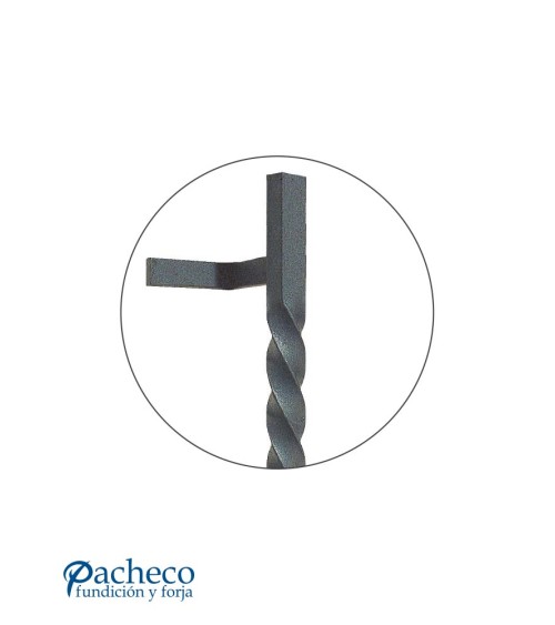 Tirador de hierro forjado entorchado para puerta de portal