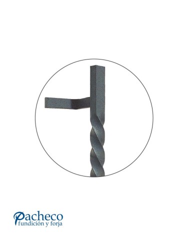 Tirador de hierro forjado entorchado para puerta de portal