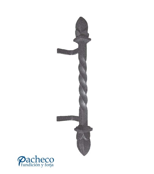 Tirador de hierro forjado entorchado decorado para puerta principal