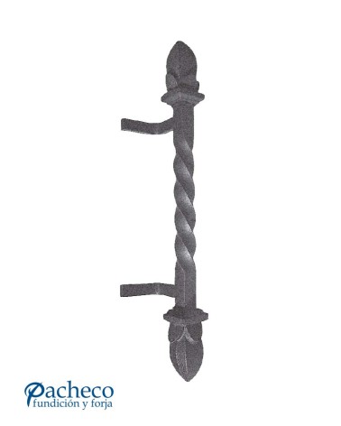 Tirador de hierro forjado entorchado decorado para puerta principal