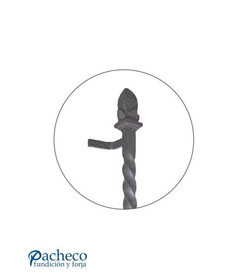 Tirador de hierro forjado entorchado decorado para puerta principal