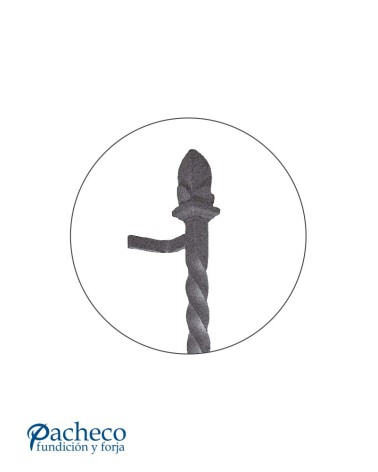 Tirador de hierro forjado entorchado decorado para puerta principal