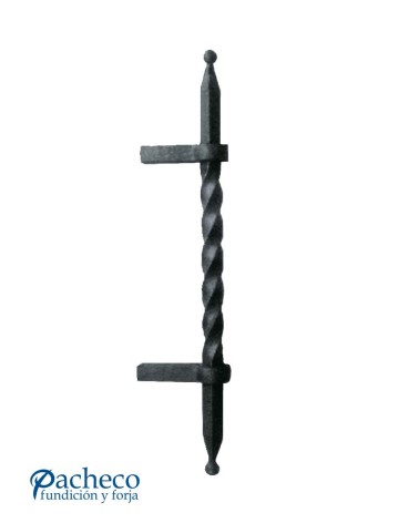 Tirador de hierro forjado entorchado desplazado para portón de forja