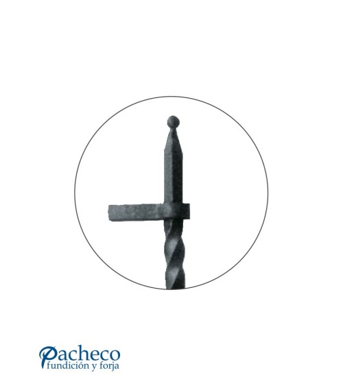 Tirador de hierro forjado entorchado desplazado para portón de forja