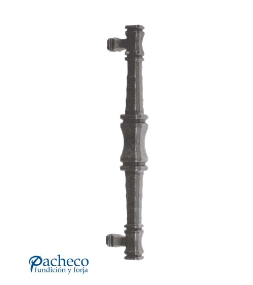 Tirador de forja torneado decorado para puerta principal