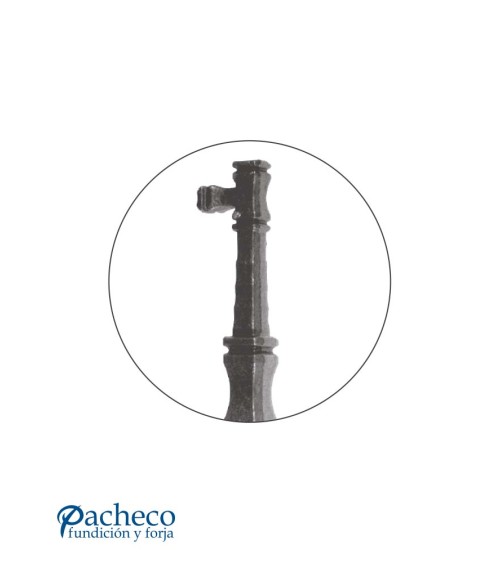 Tirador de forja torneado decorado para puerta principal