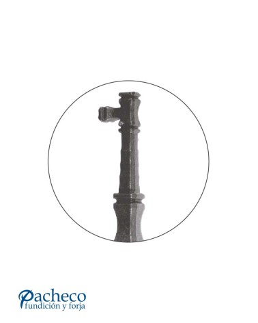 Tirador de forja torneado decorado para puerta principal