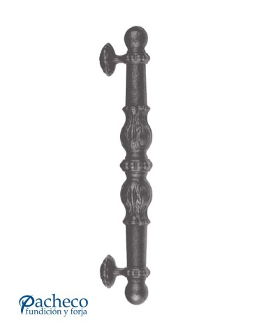 Tirador de forja torneado decorado de diámetro ancho para puerta de hierro