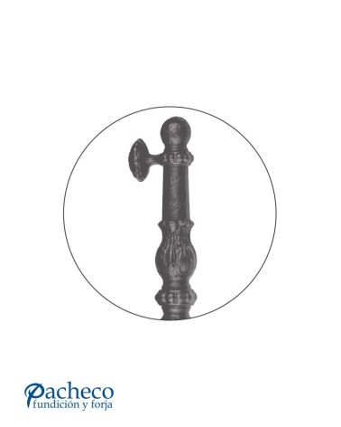 Tirador de forja torneado decorado de diámetro ancho para puerta de hierro