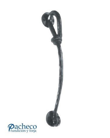 Tirador de forja tipo cuerda arqueado para puerta principal