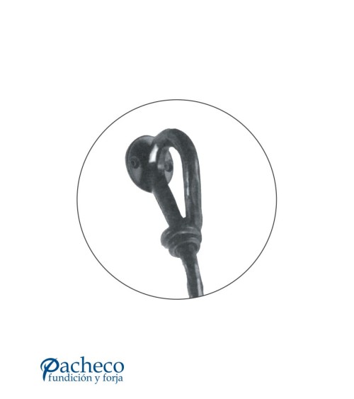 Tirador de forja tipo cuerda arqueado para puerta principal