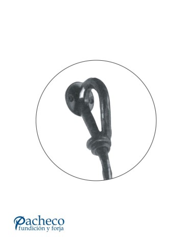 Tirador de forja tipo cuerda arqueado para puerta principal