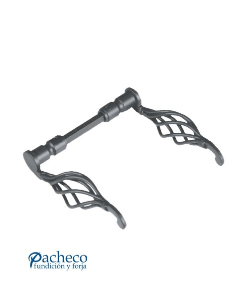 Manilla de forja rústica tipo piña decorada para puerta de hierro