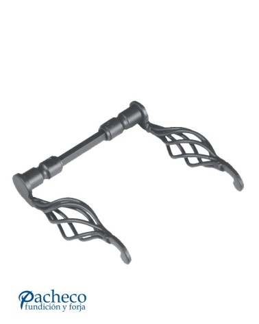 Manilla de forja rústica tipo piña decorada para puerta de hierro