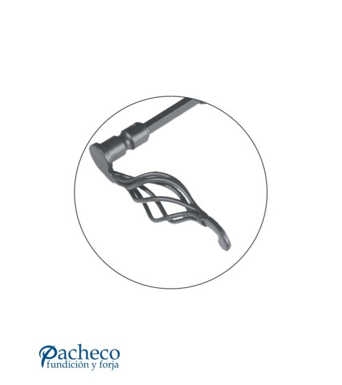 Manilla de forja rústica tipo piña decorada para puerta de hierro