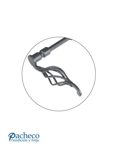 Manilla de forja rústica tipo piña decorada para puerta de hierro