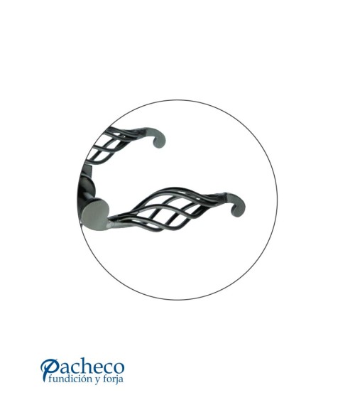 Manilla de forja rústica tipo piña con placa para portón rústico