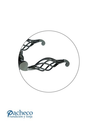 Manilla de forja rústica tipo piña con placa para portón rústico