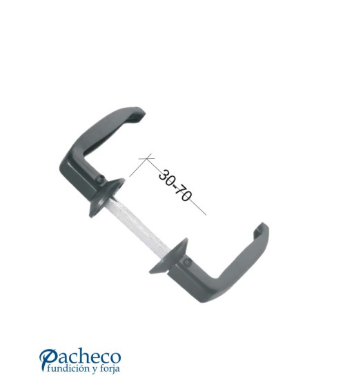 Manilla negra metálica en U para puerta interior