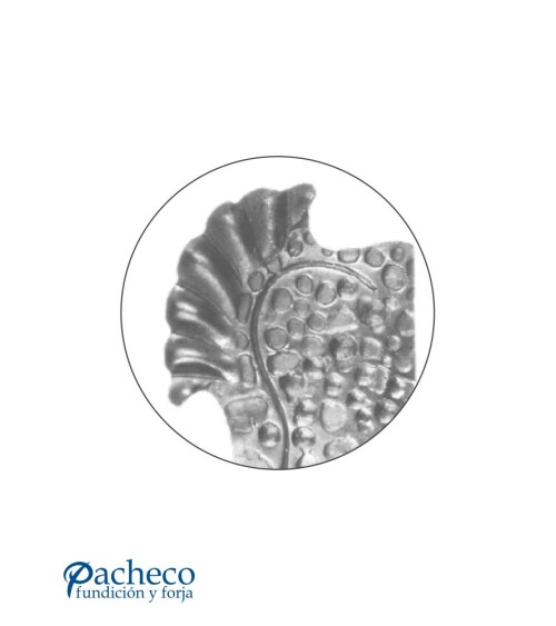 Placa decorativa de forja rústica martillada para manilla  Modelo izquierda