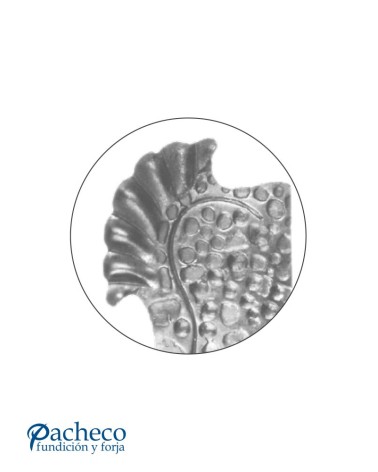 Placa decorativa de forja rústica martillada para manilla  Modelo izquierda