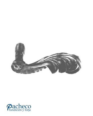 Manilla de forja rústica decorada para puerta de hierro (derecha / izquierda)