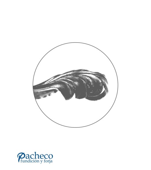 Manilla de forja rústica decorada para puerta de hierro (derecha / izquierda)