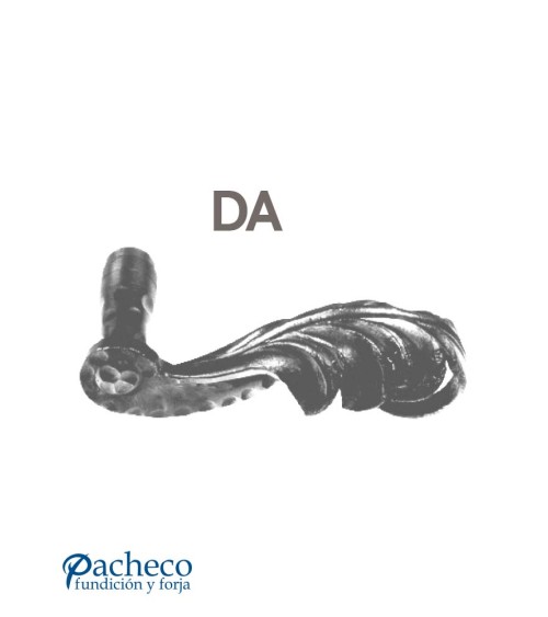 Manilla de forja rústica decorada para puerta de hierro (derecha / izquierda)