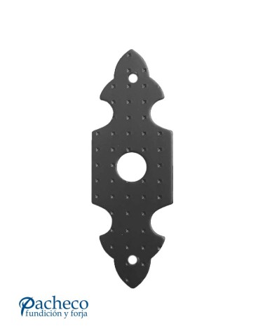 Bocallave de forja rústica con entrada redonda para puerta de hierro