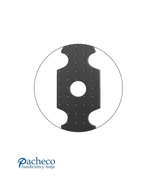 Bocallave de forja rústica con entrada redonda para puerta de hierro