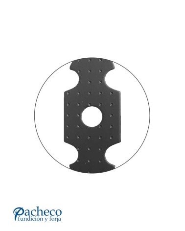 Bocallave de forja rústica con entrada redonda para puerta de hierro