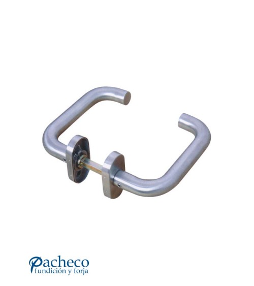 Manilla de acero inoxidable 304 satinado en U con roseta para puerta interior