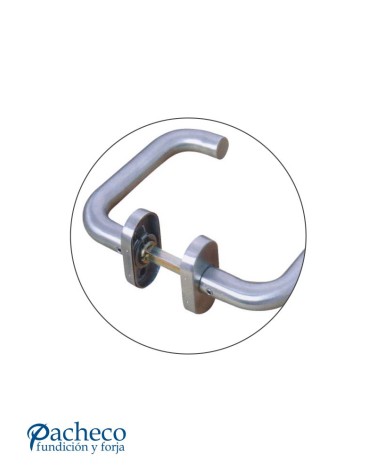 Manilla de acero inoxidable 304 satinado en U con roseta para puerta interior
