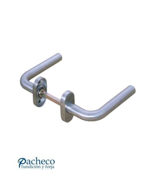 Manilla de acero inoxidable 304 satinado en U con placa para puerta de interior