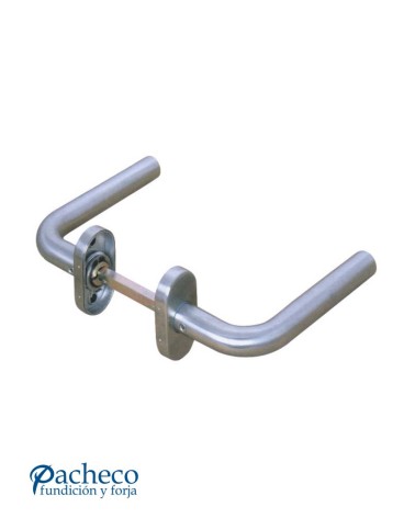 Manilla de acero inoxidable 304 satinado en U con placa para puerta de interior